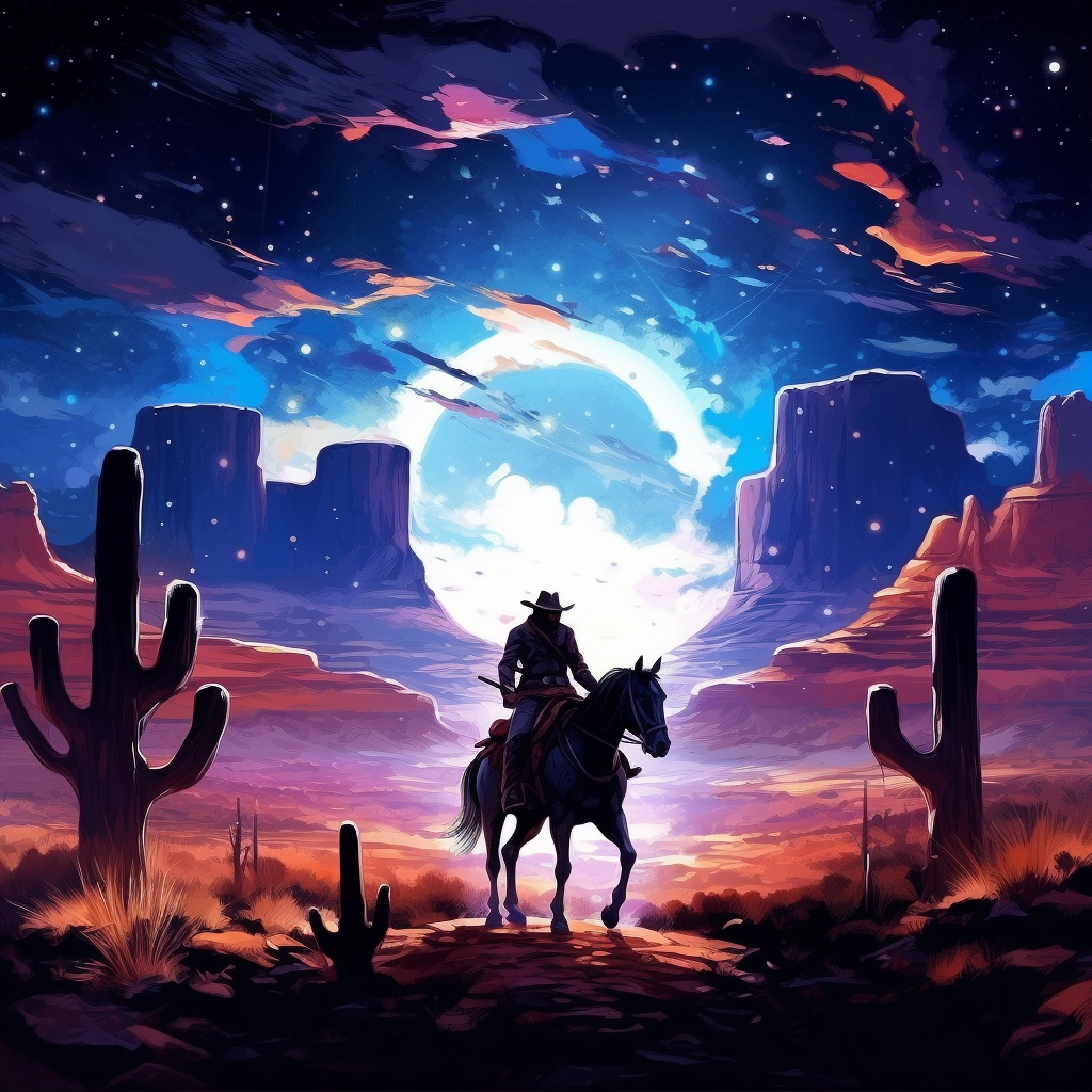 Cowboy al chiaro di luna