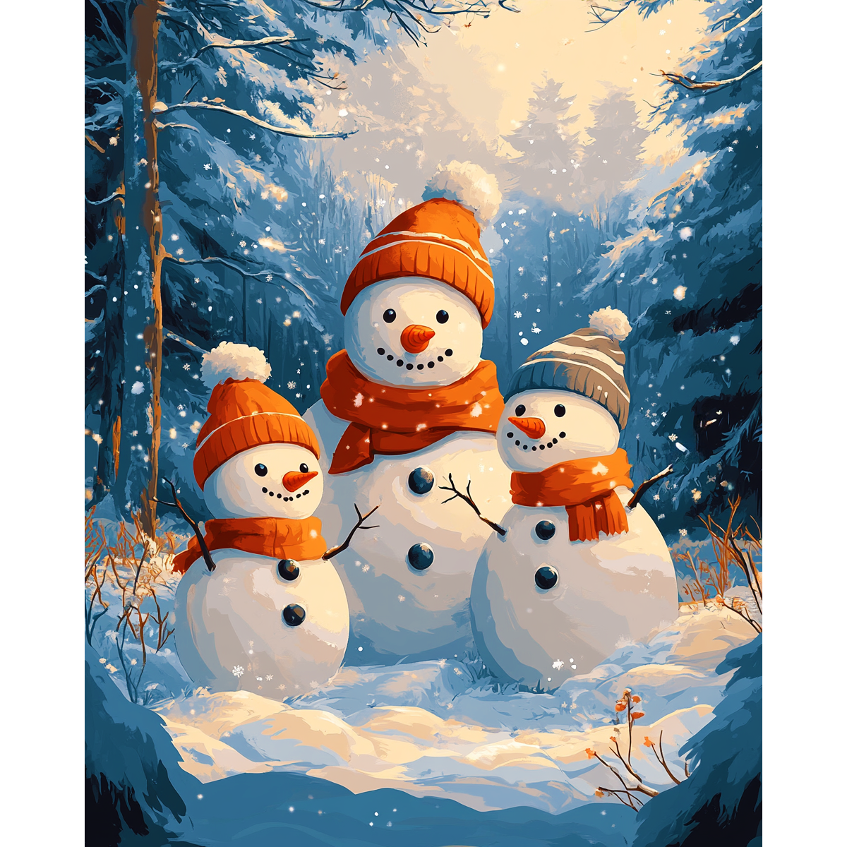 Kawaii Snowman Love