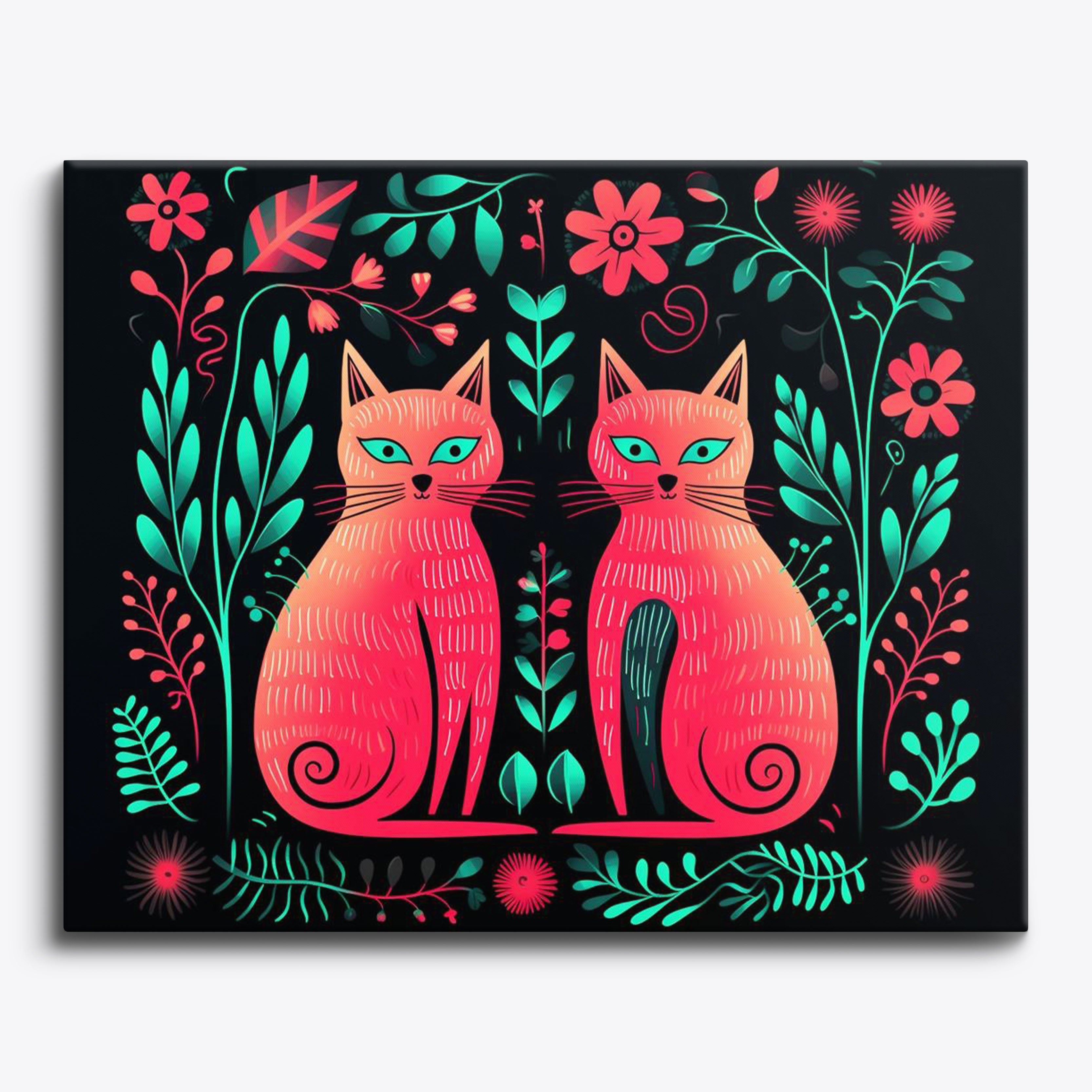 Romantic Cat Trio No Frame / 24 colors