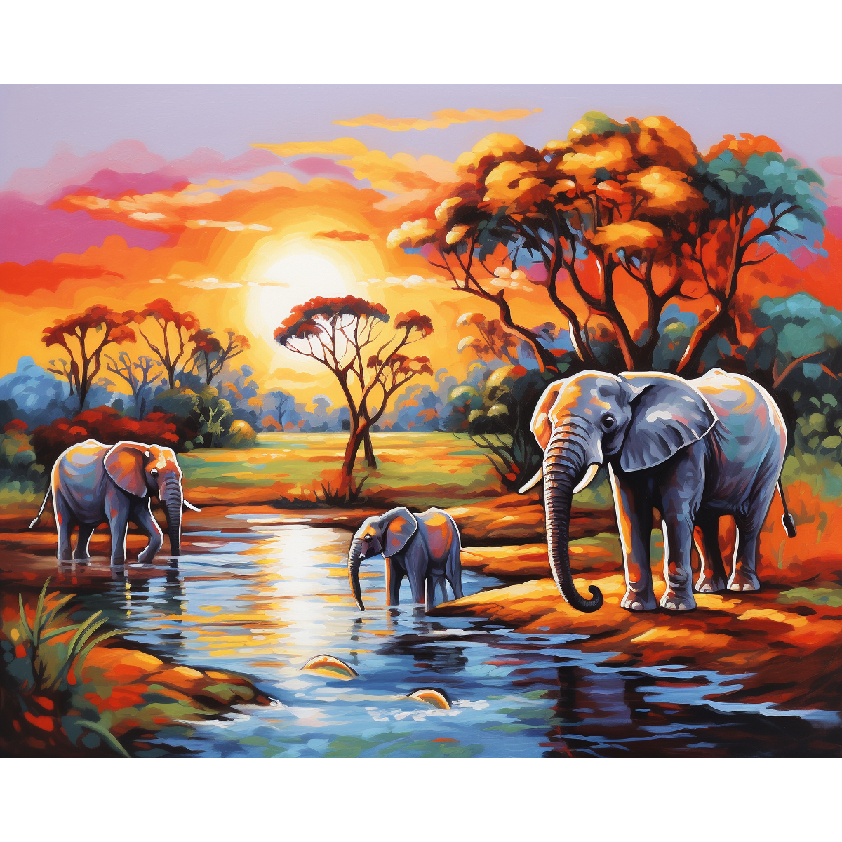 Mosaico di elefanti