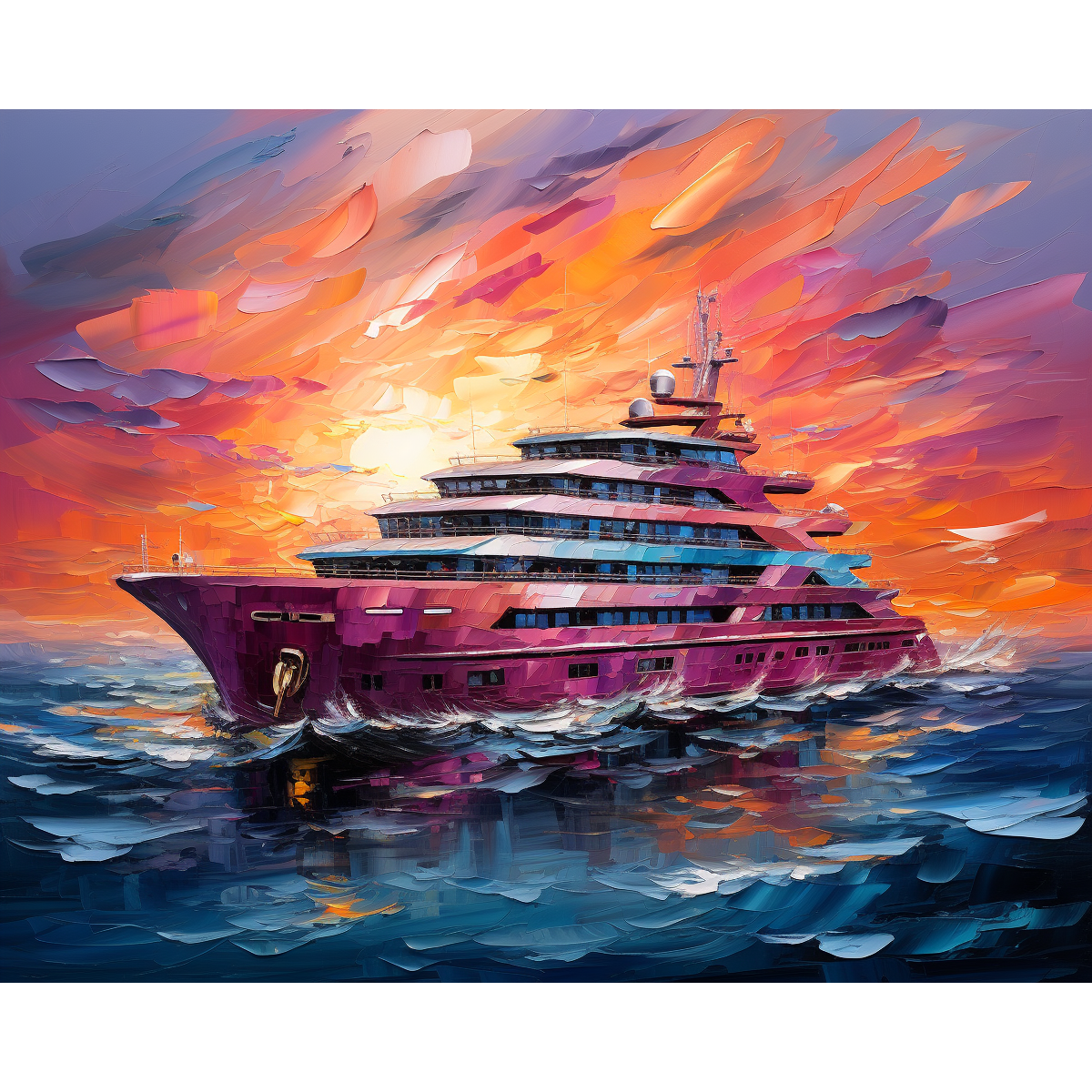 Yacht di lusso in viola