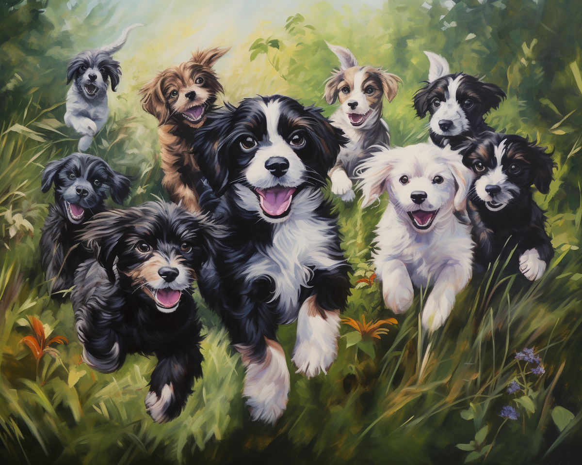Puppies Joyful Sprint