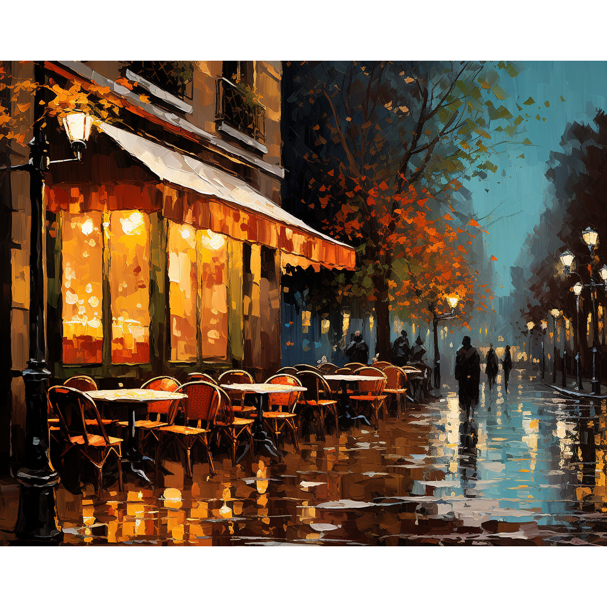 Riflessi di pioggia Un caffè parigino